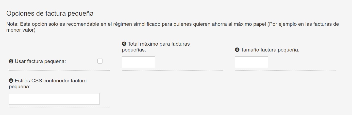 opcion factura pequeña sistema pos
